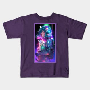 Anime Sci-Fi Cat Girl | Quality Anime Girl Artwork | Manga Girl Anime Art Kids T-Shirt